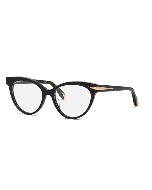 Roberto Cavalli Black Vrc018M 700 Optical Frames Acetate Cat Eye