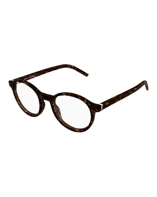 Saint Laurent Black Sl M163 002 Optical Frames Acetate Transparent Round