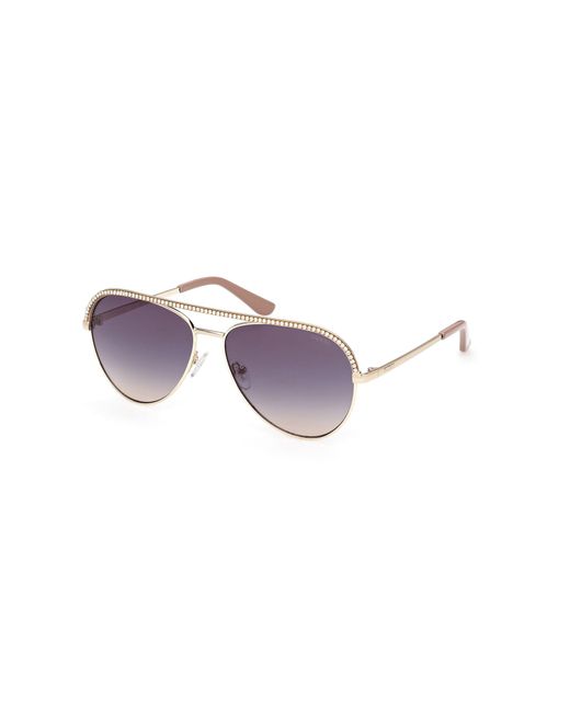 Guess Black Gu00271 32B Sunglasses Metal Smoke Pilot Normal