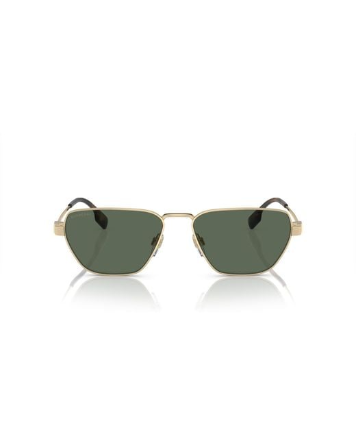 Burberry Green Be3146 110971 Sunglasses Metal Geometric Normal for men