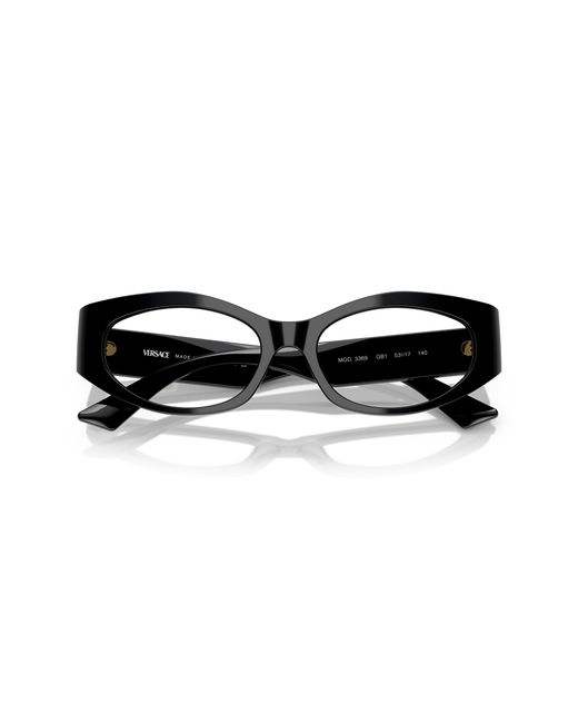 Versace Black Ve3369 Gb1 Optical Frames Acetate Transparent Geometric Normal