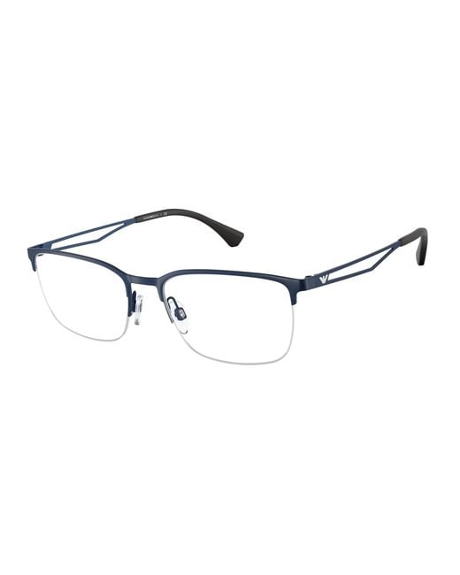 Emporio Armani Black Ea1116 3018 Optical Frames Metal Squared for men