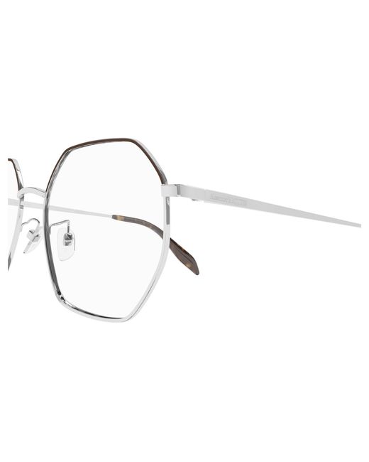 McQueen Black Am0338O 002 Optical Frames Metal Geometric