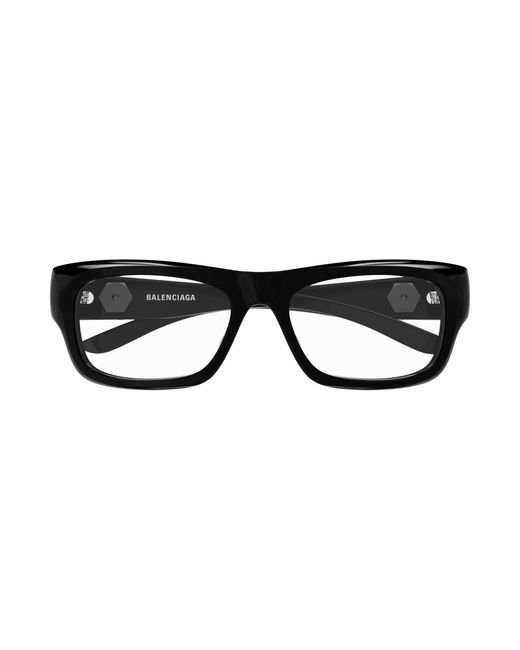 Balenciaga Black Bb0410O 001 Optical Frames Acetate Transparent Squared for men