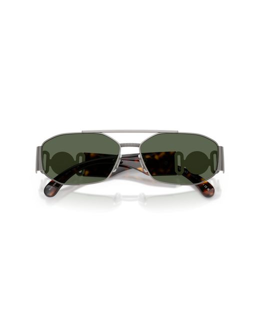 Versace Green Ve2287 100171 Sunglasses Metal Geometric Normal for men