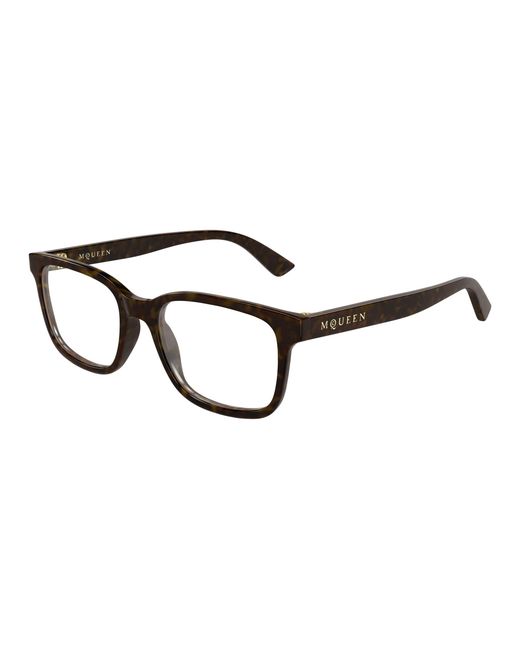 McQueen Black Am0541O 008 Optical Frames Acetate Transparent Squared for men