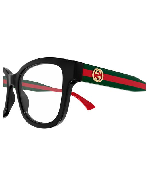 Gucci Black Gg1863O 001 Optical Frames Acetate Transparent Squared