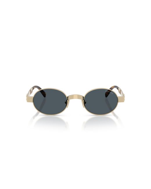 Miu Miu Black Mu B51S Zvn70B Sunglasses Metal Round Normal