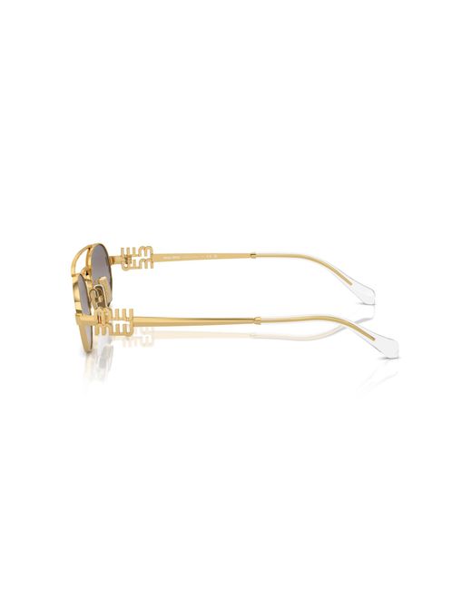 Miu Miu Black Mu 54Zs 5Ak30C Sunglasses Metal Round Mirrored Shaded