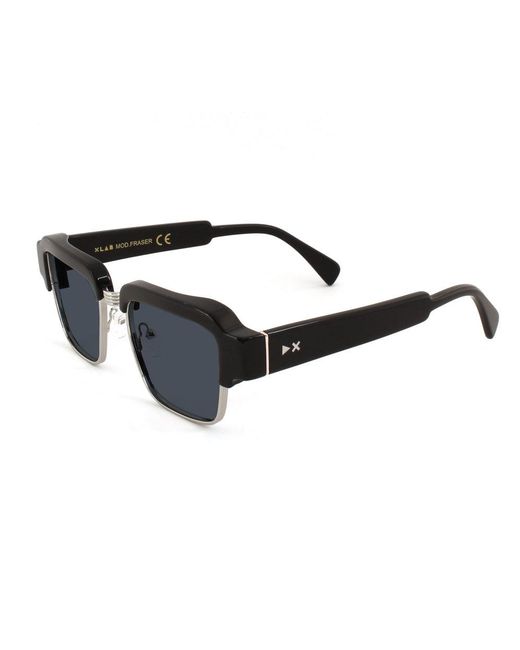 Xlab Black Fraser Sunglasses Acetate Smoke Squared Polarized