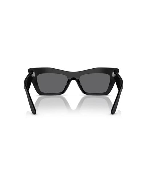 Dolce & Gabbana Black Dg4435 25256G Sunglasses Acetate Cat Eye Normal Mirror