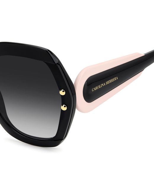 Carolina Herrera Black Her 0314/G/S 3H2/9O Sunglasses Acetate Squared Normal Shaded
