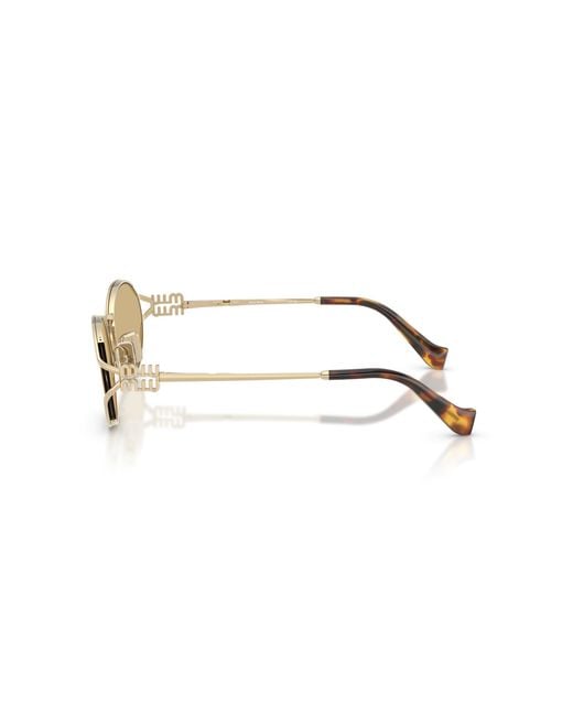 Miu Miu Black Mu 52Ys Zvn10R Sunglasses Metal Round Normal