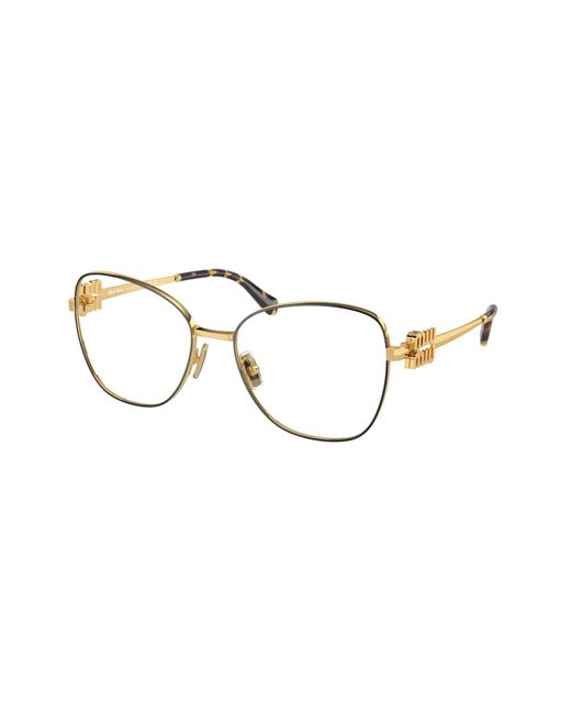 Miu Miu Black Mu 50Xv Kui1O1 Optical Frames Metal Transparent Pilot Normal