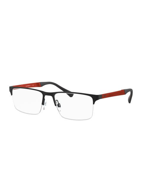 Emporio Armani Black Ea1110D 3330 Optical Frames Metal Transparent Squared Normal for men
