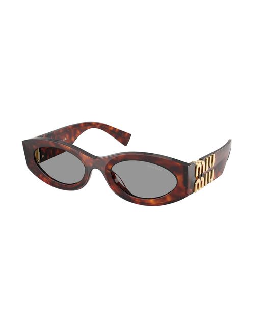 Miu Miu Black Mu 11Ws 0Mu 11Ws 21C40O Sunglasses Acetate Round Normal