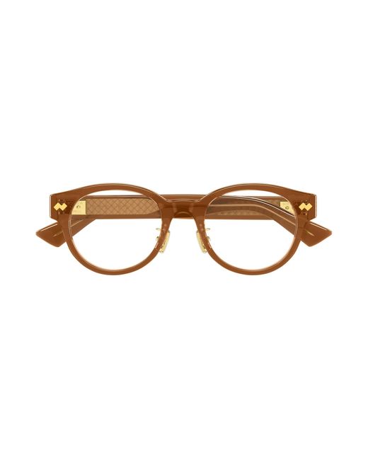 Bottega Veneta Black Bv1405Oa 003 Optical Frames Acetate Transparent Round for men