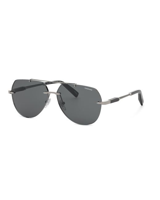 Chopard Black Schm44 509Y Sunglasses Metal Smoke Squared Anti-Glare for men