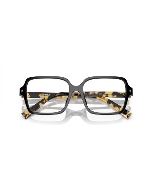 Prada Black Pr A02V 3891O1 Optical Frames Acetate Transparent Pillow Normal