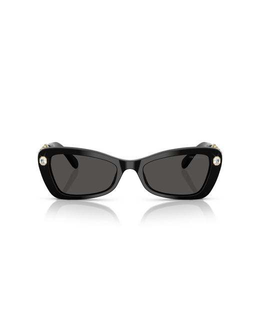 Swarovski Black Sk6033 100187 Sunglasses Acetate Geometric Normal
