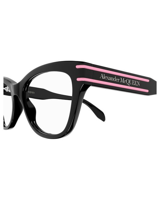 McQueen Black Am0401O 003 Optical Frames Acetate Cat Eye