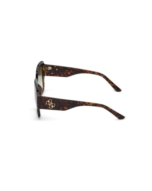 Guess Black Gu7681 52P Sunglasses Injected Squared Normal Shaded