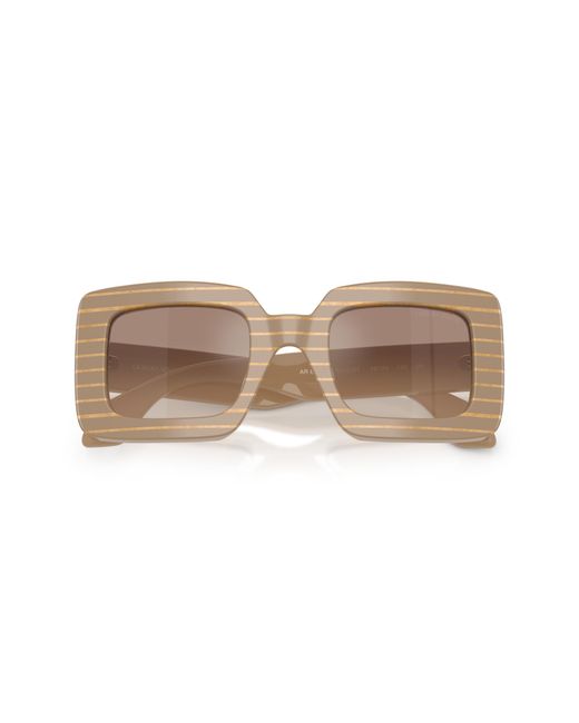 Giorgio Armani Black Ar8241U 631094 Sunglasses Acetate Squared Mirrored Shaded