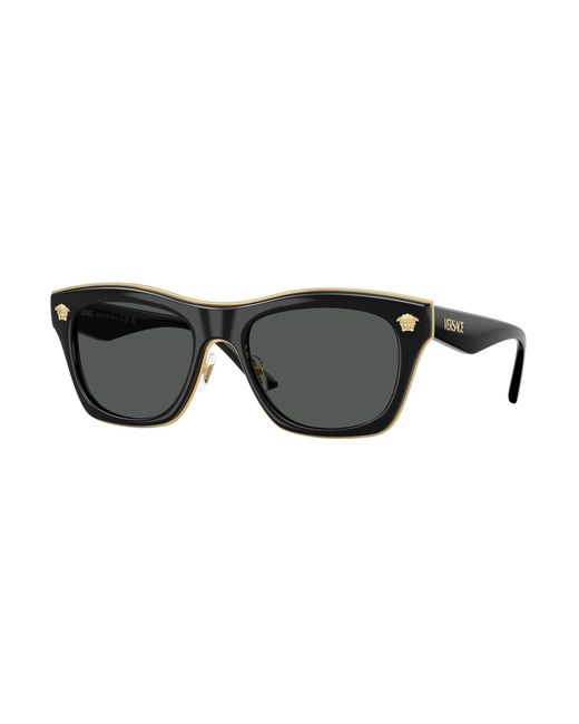 Versace Black Ve2272 Gb1/87 Sunglasses Metal Squared Normal for men