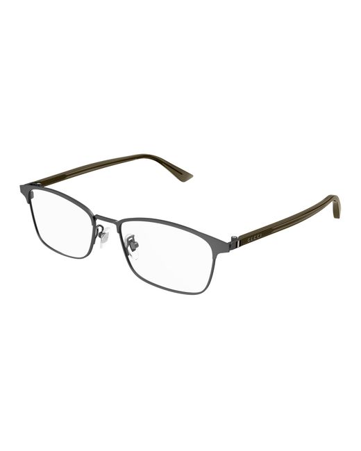 Gucci Black Gg1475Oj 003 Optical Frames Titanium Transparent Squared for men