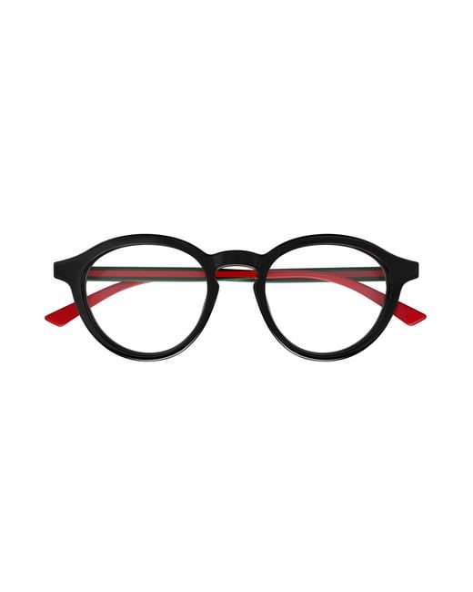 Gucci Black Gg1871O 001 Optical Frames Acetate Transparent Round for men