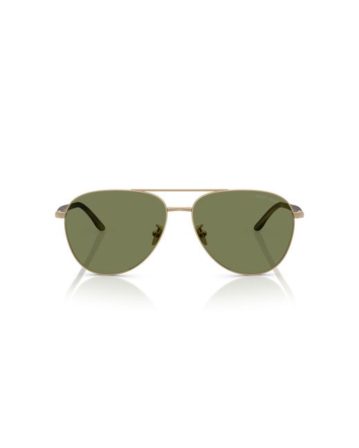 Giorgio Armani Green Ar6162 30022A Sunglasses Steel Pilot Normal for men