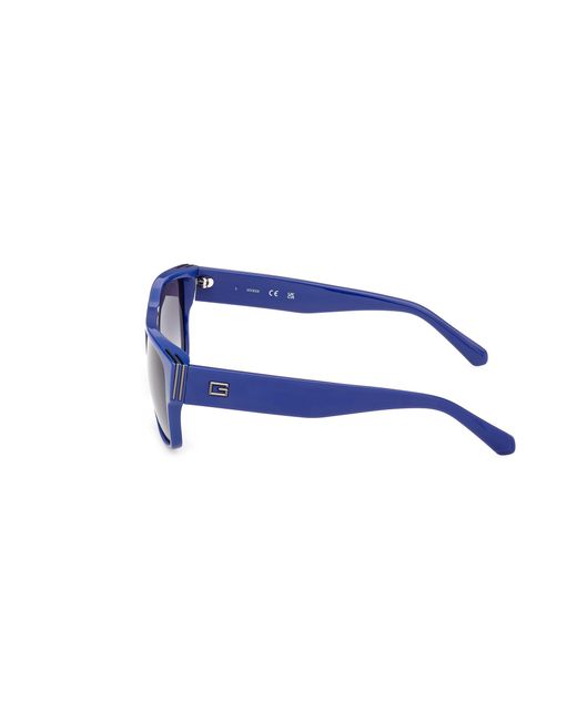 Guess Blue Gu00277 90B Sunglasses Injected Smoke Squared Normal for men