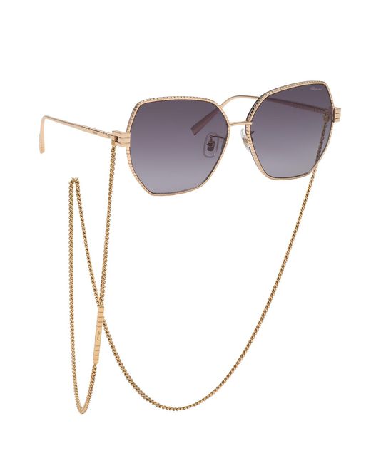 Chopard Metallic Ikchl28 300 Sunglasses Metal Smoke Geometric Anti-Glare Nuanced