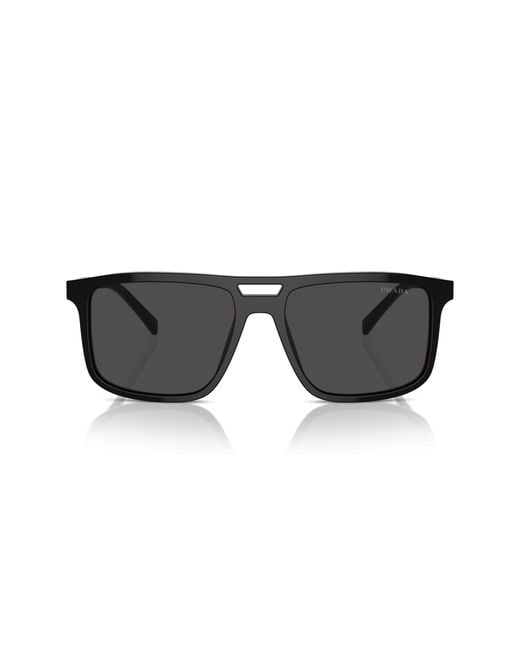 Prada Black Pr A22S 16K08Z Sunglasses Acetate Squared Normal for men