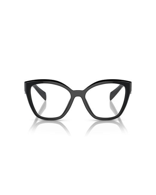 Prada Black Pr 20Zv 16K1O1 Optical Frames Acetate Transparent Geometric Normal
