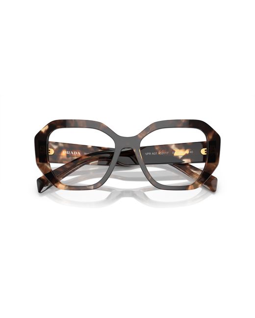 Prada Black Pr A07V 07R1O1 Optical Frames Acetate Transparent Geometric Normal