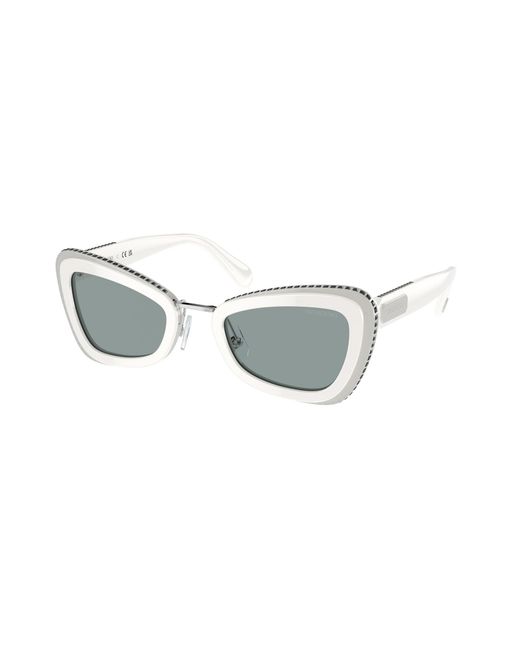 Swarovski Black Sk6012 1012/1 Sunglasses Acetate Geometric Normal
