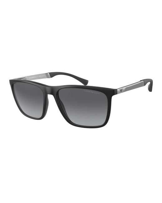 Emporio Armani Black Ea4150 5001T3 Sunglasses Injected Squared Polarized Shaded for men