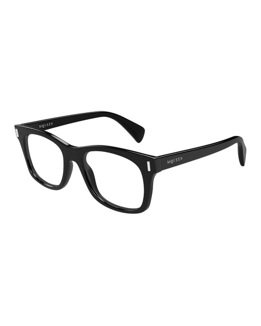 McQueen Black Am0551O 001 Optical Frames Acetate Transparent Squared for men
