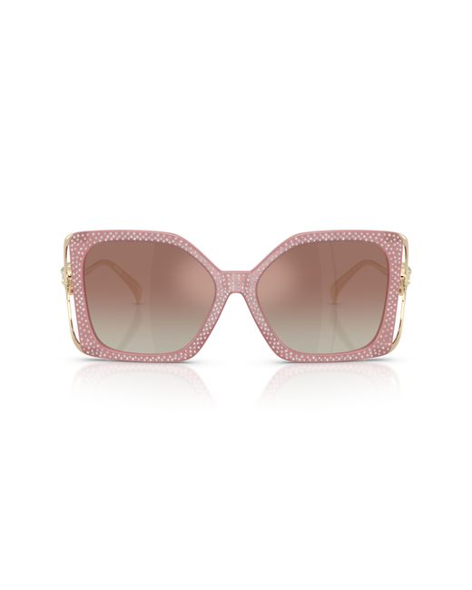 Versace Black Ve4502U 5535B8 Sunglasses Injected Squared Mirror Nuanced