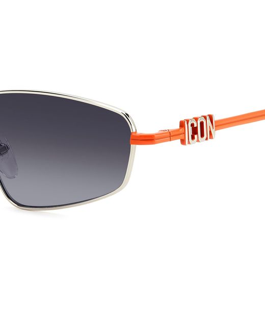 DSquared² Black Icon 0015/S G2I/9O Sunglasses Metal Geometric Normal Shaded for men