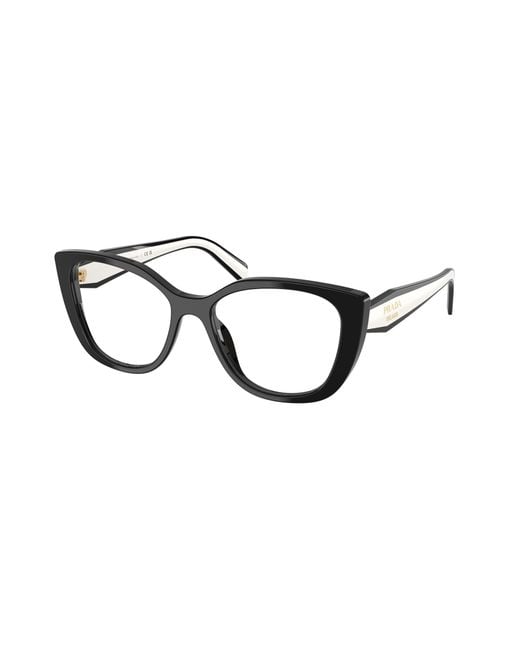 Prada Black Pr B04V 16K1O1 Optical Frames Acetate Transparent Cat Eye Normal