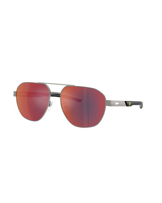FERRARI SCUDERIA Black Fz5004D 104/6P Sunglasses Metal Geometric Normal Mirror for men