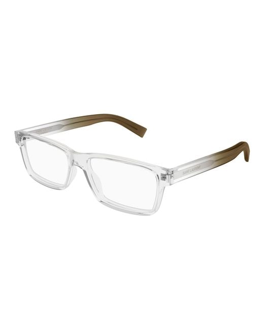 Saint Laurent Black Sl 622 014 Optical Frames Acetate Transparent Squared for men