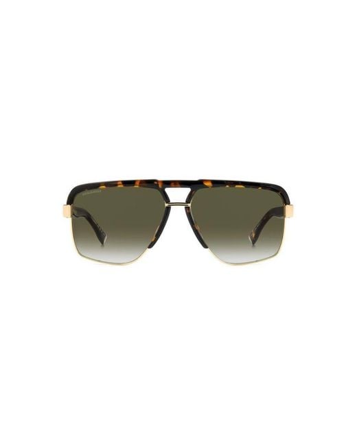 DSquared² Black D2 0084/S 2Ik/9K Sunglasses Metal Squared Shaded for men