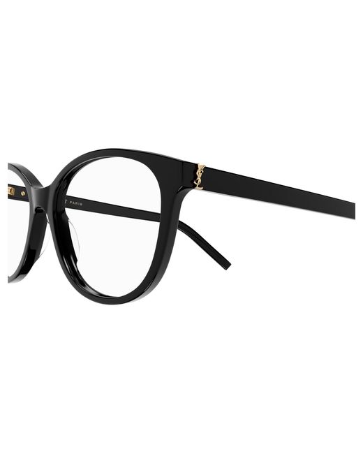 Saint Laurent Black Sl M112 007 Optical Frames Acetate Transparent Round