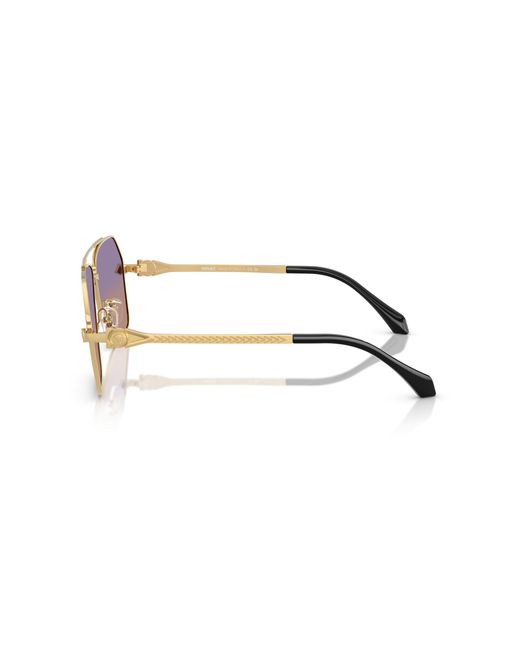 Versace Black Ve2284 1002El Sunglasses Metal Pilot Normal Shaded for men