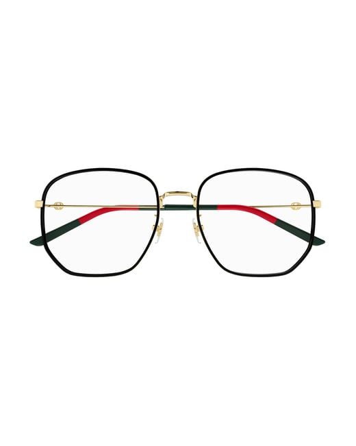 Gucci Black Gg1197Oa 001 Optical Frames Metal Squared