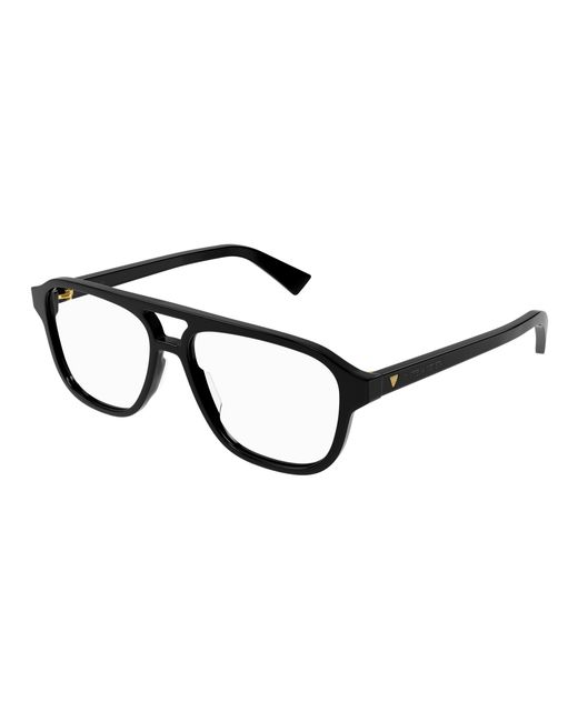 Bottega Veneta Black Bv1294O 001 Optical Frames Acetate Transparent Pilot for men