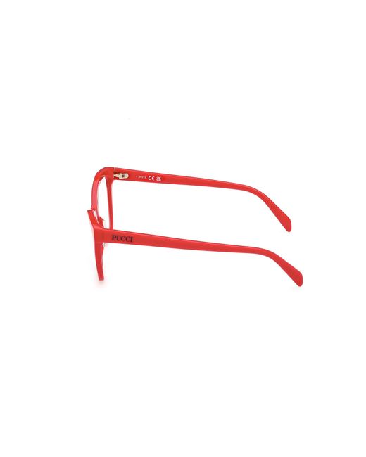 Emilio Pucci Red Ep5241 066 Optical Frames Acetate Cat Eye Normal